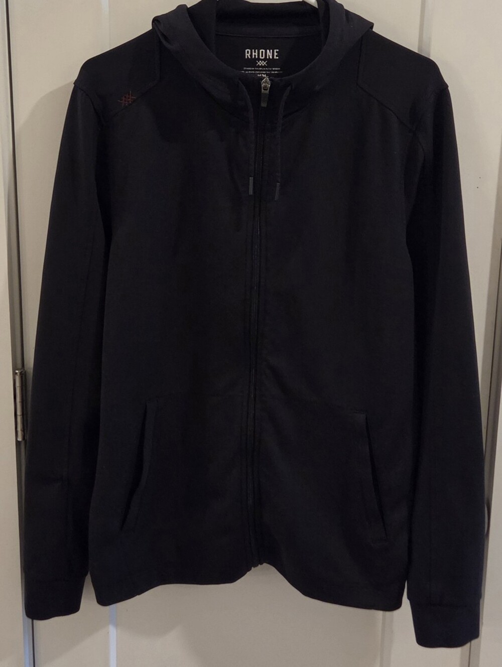 RHONE Spar Full-Zip Hoodie Performance Sweatshirt - Size Medium - Black